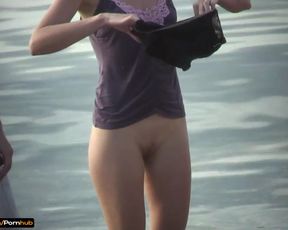 Nude beach shower