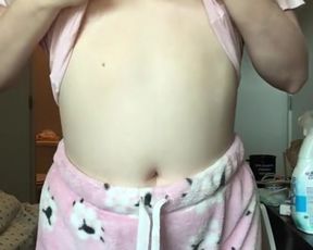 Unknown girl tit drop