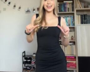 Sexy young Polish slut in dress & shiny nude pantyhose 3