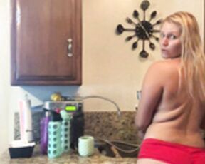 Vanessa Cage topless in the ktchen