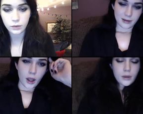Evelynclaire spittin on her titsthen fuckin her pussy n ass with her whip in cam recording 2017 Oct 13_103231