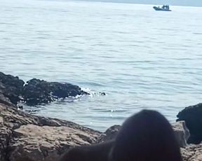 jerking at beach