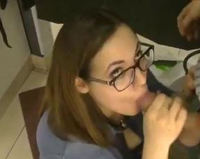 Blowjob with glasses
