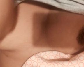 Latin girl touches her huge boobs